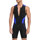 Santic Men s Triathlon Suit Sleeveless Padded Quick-dry Black blue Size M