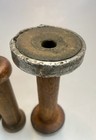 Vintage Wood Wooden Industrial Textile Thread Spools    3 Spools   Two 6    One 5   