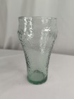 Glass Enjoy Coca Cola Coke Textured 6  Tall Cup Green Dimple Pebble Vintage