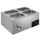 20l Electric Countertop Food Warmer 4 Pan Steam Restaurant Catering High Quality