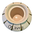 Vintage 1959 Ceramic Holt Howard Pixieware Cocktail Olives Jar With Lid   Fork