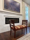 Vintage Mahogany Chippendale Style Pierced Lattice Window Bench 41  Refinished