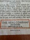 Free Ship  Early 1900s Quack Medicine Porous Plaster Nyal Company