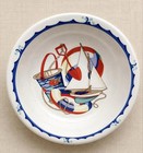 Vintage Tiffany   Co Seashore Children   s Porcelain Set Nautical Sailboat Coastal