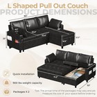 Sleeper Sofa Bed 3-in-1 Pull Out Couch Leather Sleeper Sofa W  Reversible Chaise