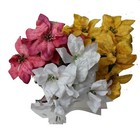 2 X 13  Velvet Sparkling Christmas Bush With 3 5  Artificial Poinsettia Flowers