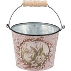 Primitives By Kathy Retro Easter Bucket Set Of 3 Spring Metal Bunny Chick Decor