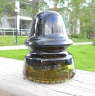 Nice Swirled Olive Amber Cd 162 Hemingray Signal Style Glass Insulator  b 