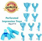 Dental Perforated Plastic Impression Trays Xl  L  M  S  Upper  lower  12 bag