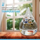 Tear Drop Shaped Galileo Thermometer With Five Floating Globes