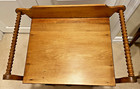 Vintage Wood Nightstand Washstand  Endtable Drawer  Top   Bottom Shelf  Spindles
