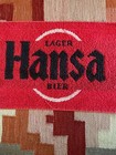 Vtg Hansa Lager Bier Beer Bar Towel Pub Advertising Man Cave 8x16 Uk