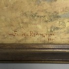 Frederic Remington Vintage Print A Dash For The Timber 42x25 Western Signed
