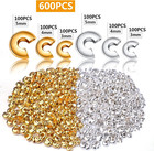 Aylifu 600pcs 3mm 4mm 5mm Crimp Bead Knot Covers Half Round Open Crimp Beads Cri