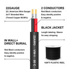 100ft 30m 22 Gauge 2 Conductor 22awg Electrical Wire Stranded Pvc Tinned Copper