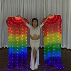 Led Silk Fan Veil Belly Dance Fan Veils 100  Silk Led Light Belly Dance Costumes