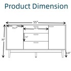 Sideboard Buffets Cabinet Storage Cabinet With 2 Doors  3 Drawers Cabinet White