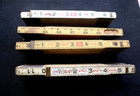 Lot Of 4 Vintage Lufkin Folding Rulers  3 With Brass Extensions  Fair To Good