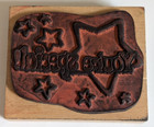 Wood rubber Stamp  you re Special   Stars