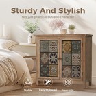 Accent Storage Cabinet With Doors Buffet Sideboard Entryway Vintage Cabinet