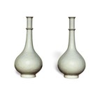 A Pair Of White Glazed Vases