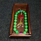 9  Old Chinese Jade Hand Carved Dynasty Palace Hand String Box Case Set