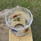 Yankee Candle Crackle Glass Votive Tea Light Holder Floral Motif Bell Shaped