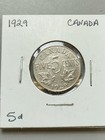 1929 Canada 5 Ents Coin Circulated
