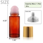 Ramfiyn 2 Pack 1 7oz Large Amber Glass Roll On Bottles Rose Quartz Pink 
