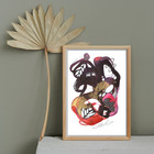 Signed Original Indian Ink Abstract Painting     5x7 Coa     Handmade Mixed Media 