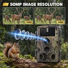 Game  trail Camera 50mp 4k No Glow 65ft Night Vision Deer Hunting Cam Outdoor