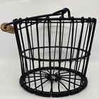 Farmhouse Wire Egg Basket With Wood Handle Gather Fresh Eggs Or Decor Piece
