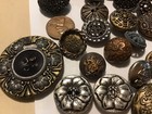 Huge 55 Antique Mixed Metal Plastic Brass Sewing Buttons Lot