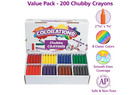 Colorations Chubby Crayons For Kids Set Of 200 - Free Shipping