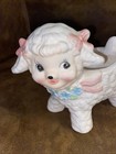 Vintage Rubens Ceramic Lamb Planter Pastel Baby Nursery Decor