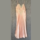 Vintage Cira Tom Bezduda Satin Lace Nightgown Lingerie Size Small Pink Bridal