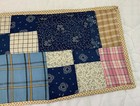Vintage Antique Patchwork Quilt Table Topper  Four Patch  Early Calico Prints