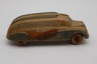 Vintage Arcade Cast Iron Streamline Bus Toy Car Tan Green Original Paint Rare
