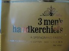 Vintage 3 Men s Handkerchiefs Permanent Press 16  X 16  Polyester cotton Nib