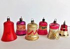 Antique Lot Of 6  Glass Christmas Tree Ornaments Bells Germany
