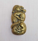 Antique Japanese Brass Figural Dragon Match Safe Vesta Case