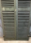 Tall Antique Pair Shabby Green Arched Dome Top Wood Shutters 15x74 Vtg 1762-25b