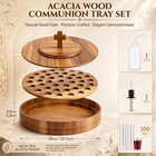 1 Set Wood Communion Tray Set For Church Holy Serving Tray With Lid