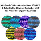Lot 70pcs Lighted Wood Base Led 7 Color Settings Ez Control For Acrylic Plaques