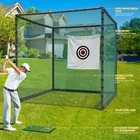 Shopsource Golf Hitting Cage Net  7x7x7ft Steel Frame For Swing Practice