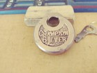 Antique vintage Miller Champion 6 Lever Push Key Pancake Padlock W key  673