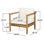  Bonsallo Outdoor Club Chair With Cushions - Acacia Wood - Teak cream 