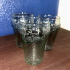 Vintage Coca Cola Green Pebble Glass 4    -set Of 3
