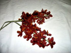 French Glass Beaded Flower Stems Gladiolas Red Orange Vintage Mid Century France