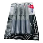 4 Markers Sharpie Metallic Silver Sharpies Fine Point Permanent Markers